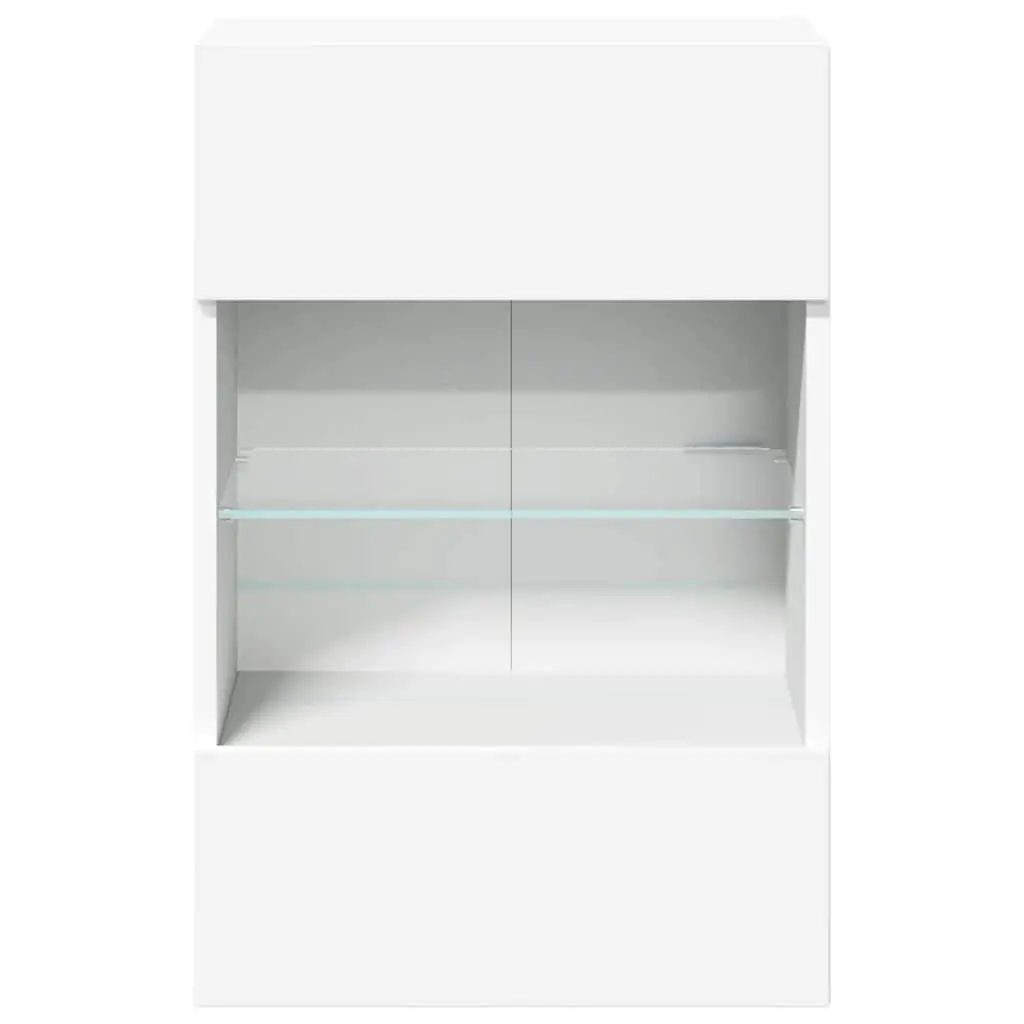 Wall Cabinets with RGB LED Lights White 40x30x60.5 cm 2 pcs