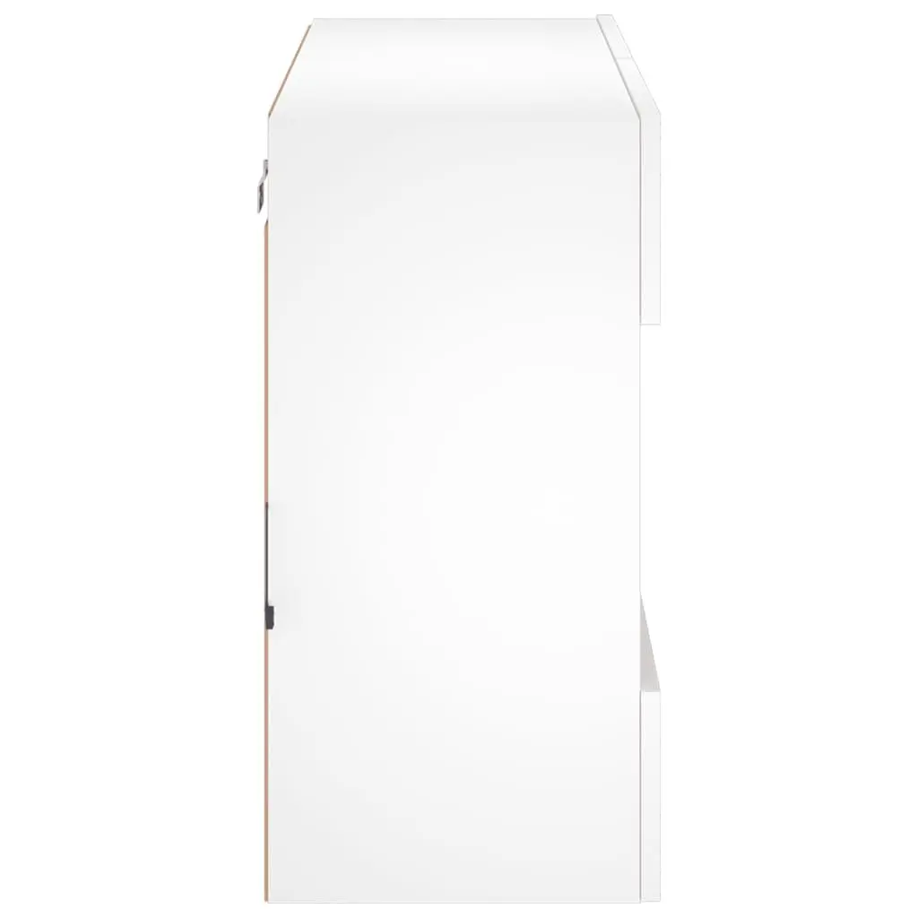 TV Wall Cabinet RGB LED Lights Wall-Mounted Media Storage Unit White 78.5 x 30 x 60.5 cm