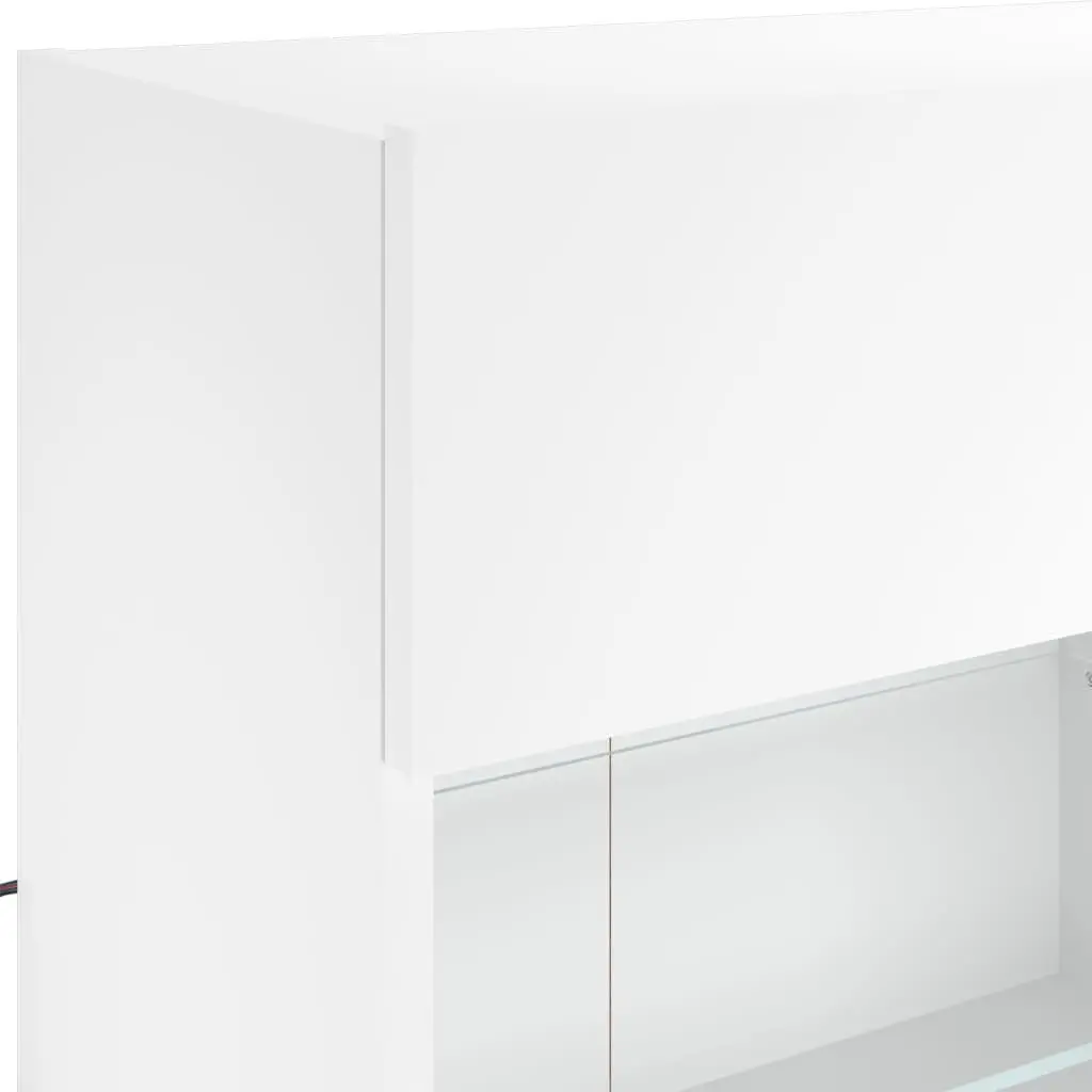 TV Wall Cabinet RGB LED Lights White Floating Shelves 98.5 x 30 x 60.5 cm