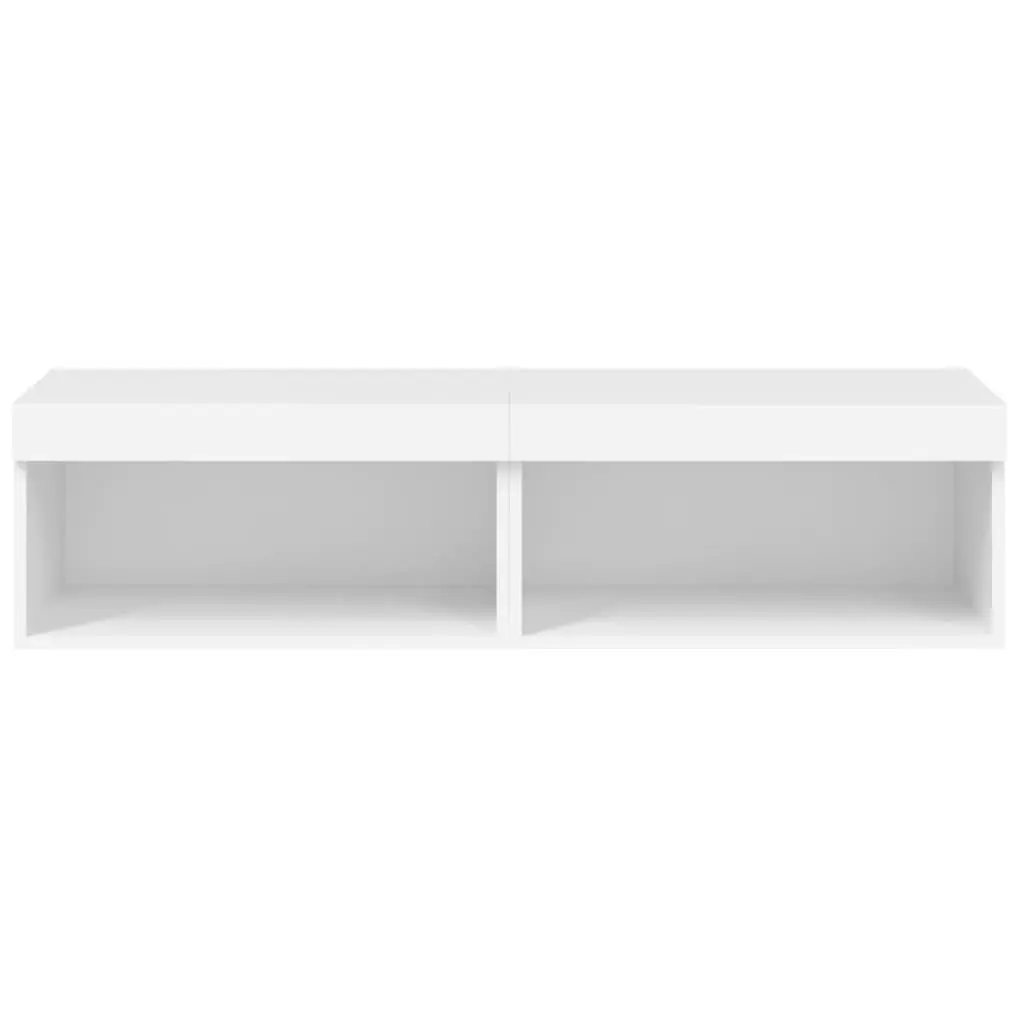 Wall-Mounted Storage Units White with RGB LED Lights 60x30x30cm TV Cabinets Set