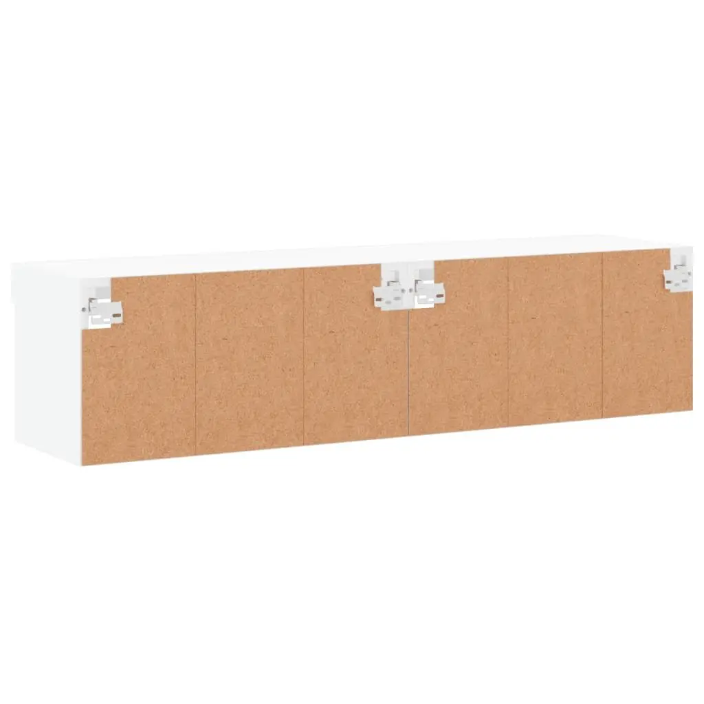 Wall-Mounted Storage Units White with RGB LED Lights 60x30x30cm TV Cabinets Set