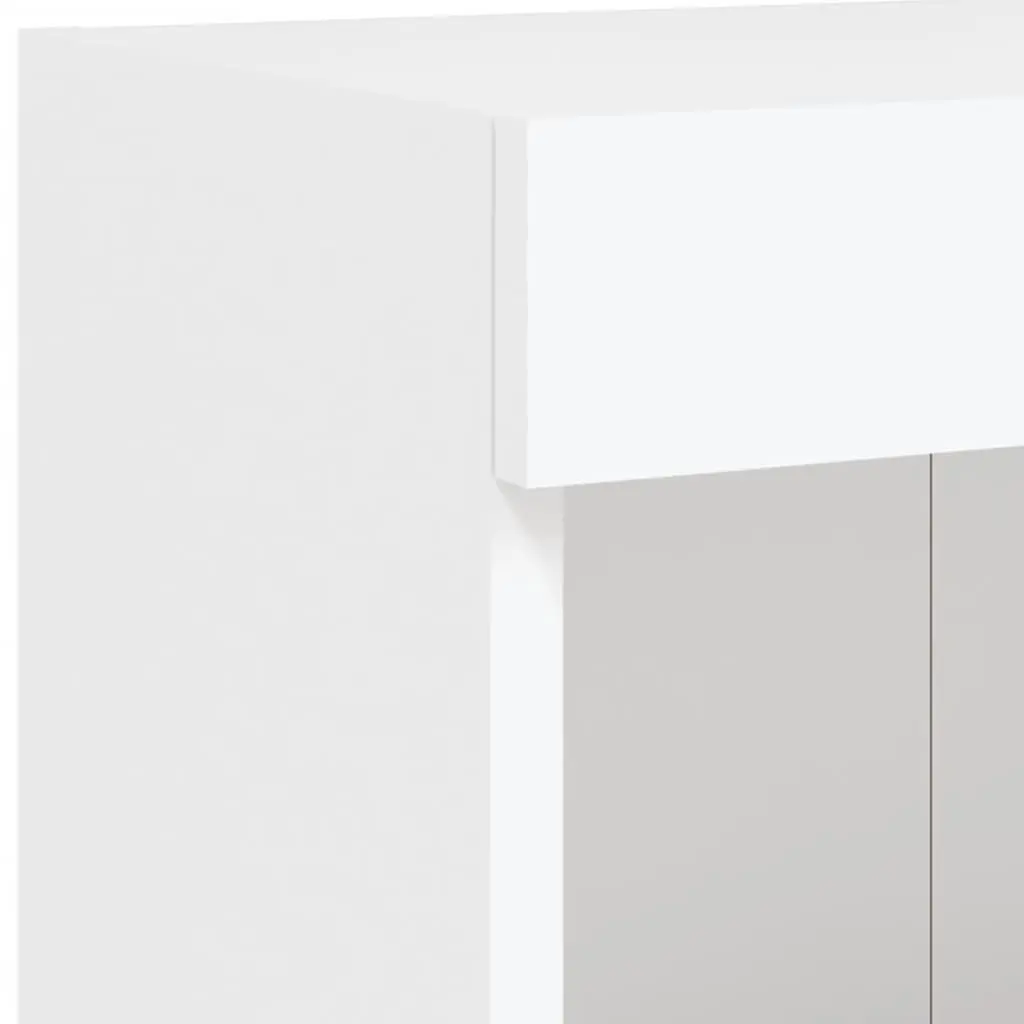 Wall-Mounted Media Storage Unit White with RGB LED Lights 100x30x30cm