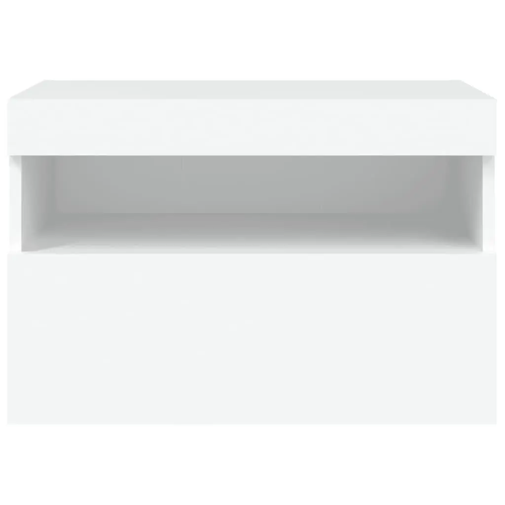 TV Wall Cabinet Floating White 60x30x40 cm with RGB LED Lights