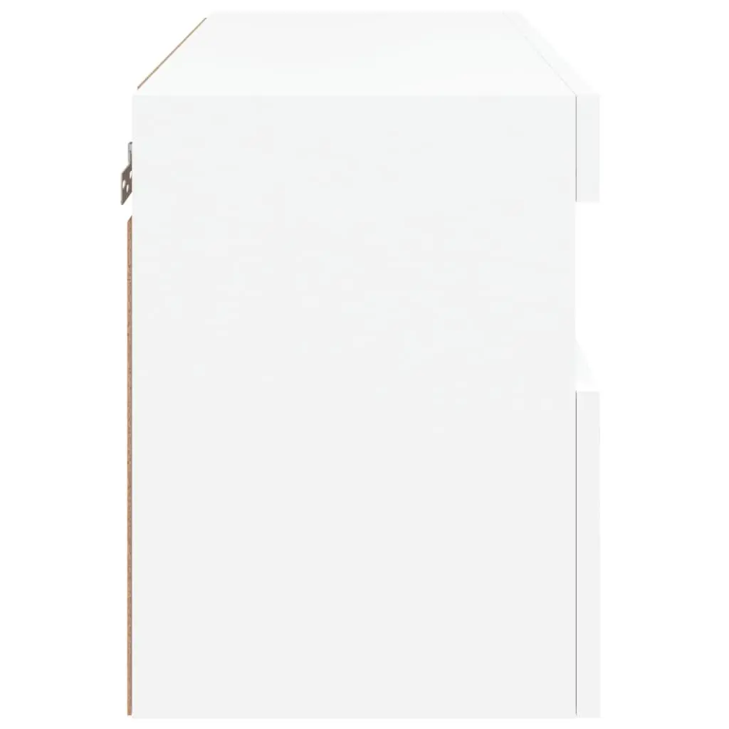 TV Wall Cabinet Floating White 60x30x40 cm with RGB LED Lights