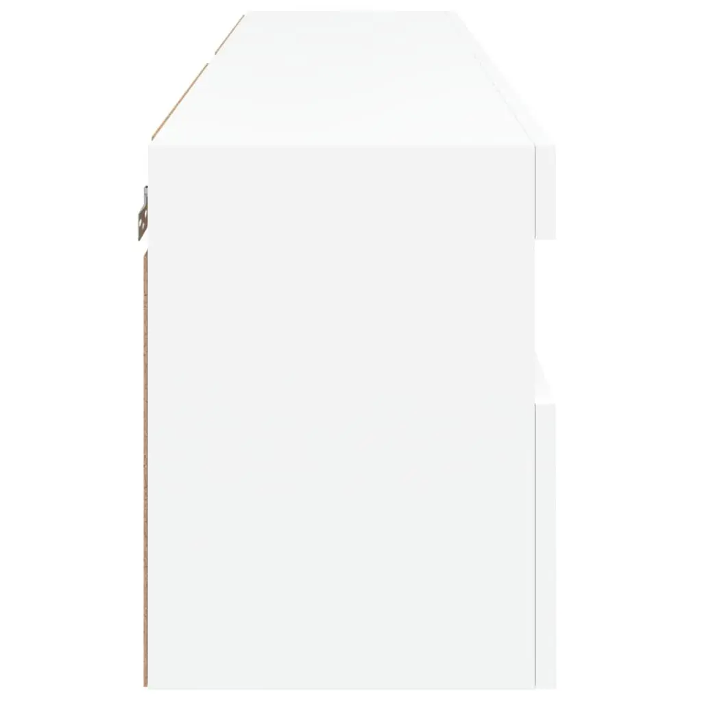 TV Wall Cabinet with RGB LED Lights White Floating Storage Unit 60x30x40cm