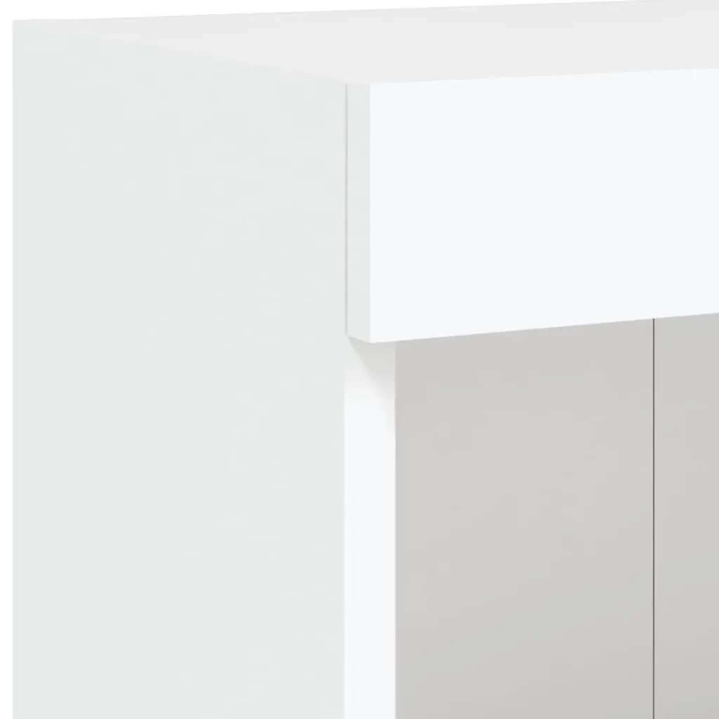 TV Wall Cabinet Floating Media Storage Unit with RGB LED Lights White 100 x 30 x 40 cm