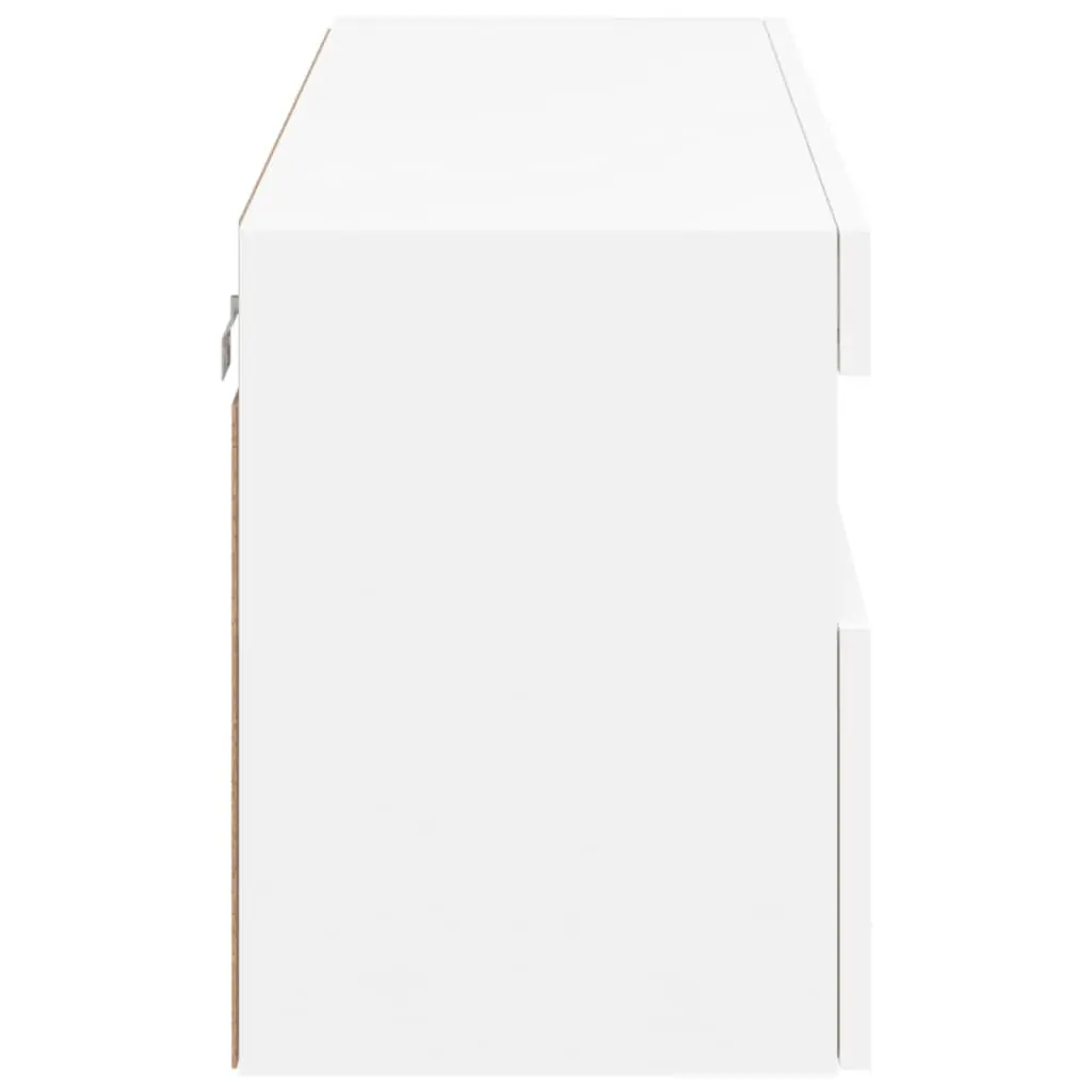 TV Wall Cabinet Floating Media Storage Unit with RGB LED Lights White 100 x 30 x 40 cm