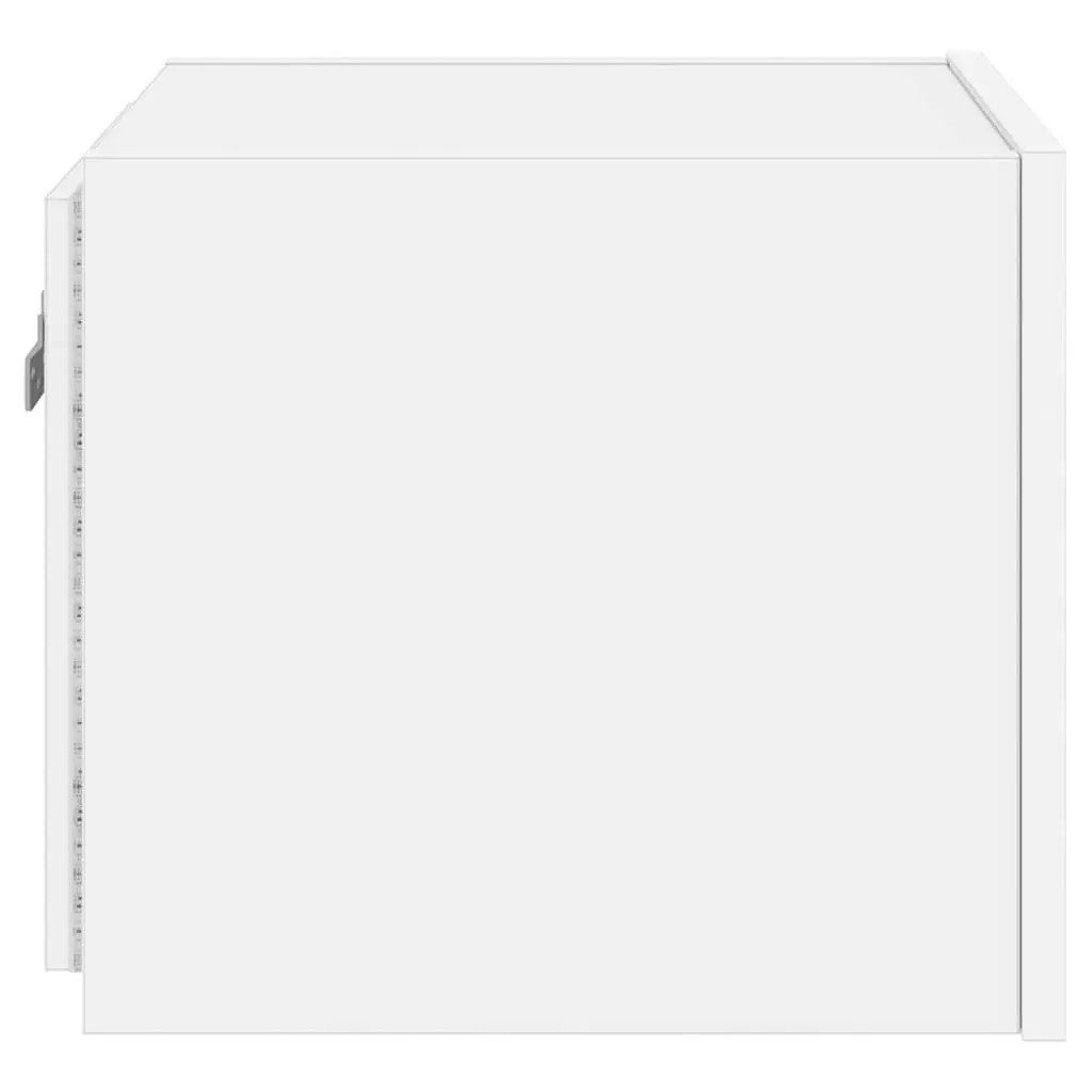 TV Wall Cabinets RGB LED Lights White Floating Media Storage Unit 2 pcs