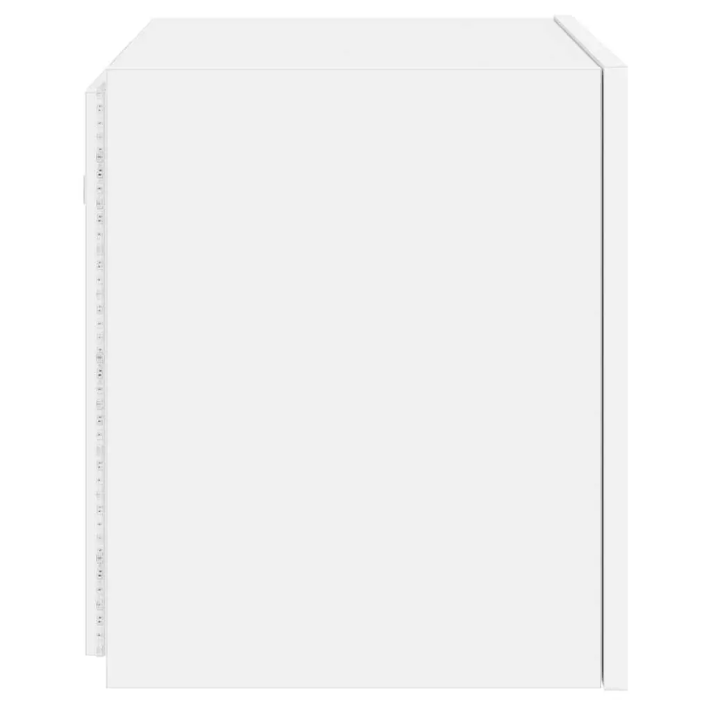 TV Wall Cabinets RGB LED Lights White 2 pcs Floating Media Storage Unit