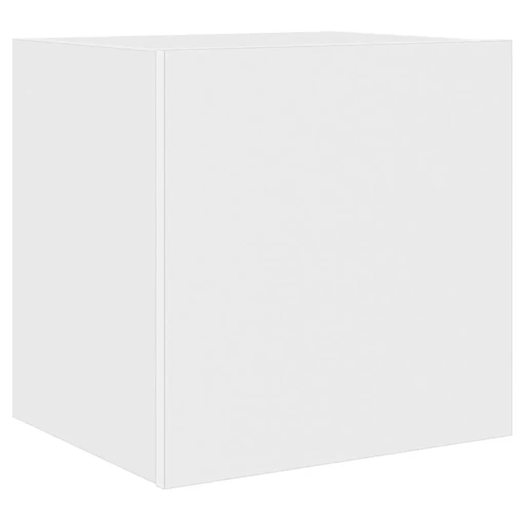 TV Wall Cabinets RGB LED Lights White 2 pcs Floating Media Storage Unit