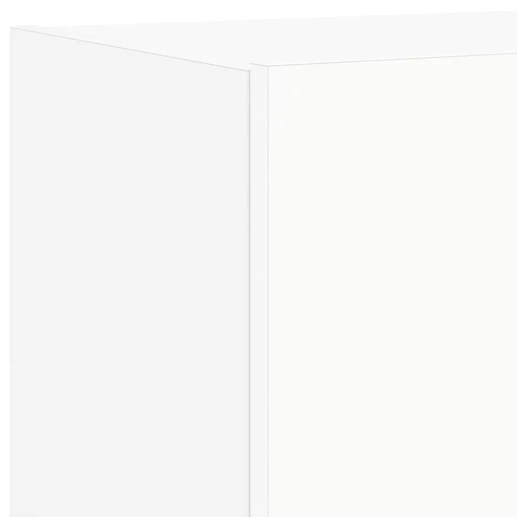 White TV Wall Cabinet with RGB LED Lights Floating Media Unit 80x35x31cm
