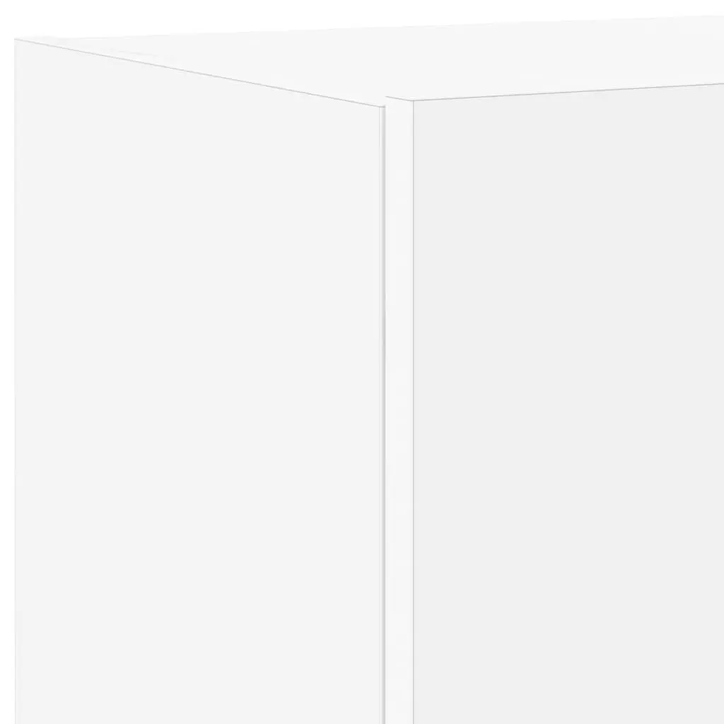 TV Wall Cabinet LED Lights White Wall-Mounted Media Unit 100 x 35 x 31 cm
