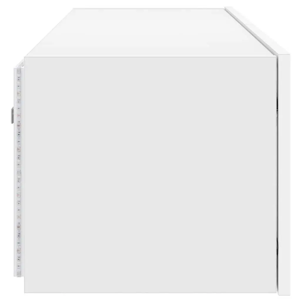 TV Wall Cabinet LED Lights White Wall-Mounted Media Unit 100 x 35 x 31 cm