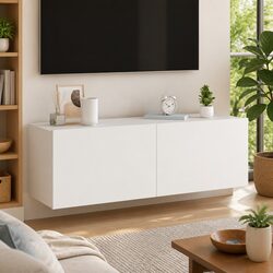 Your Stylish Choice: White TV Wall Cabinet with RGB Lights