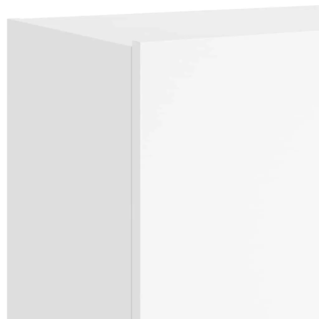 TV Wall Cabinet with RGB LED Lights White Floating Media Unit Storage