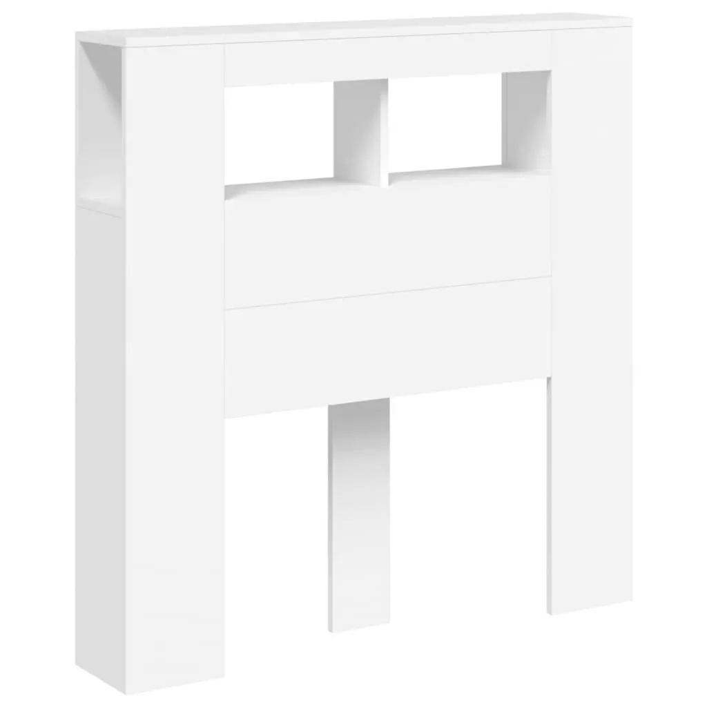 LED Headboard White 100cm Modern Engineered Wood with RGB Lights Wall Mount