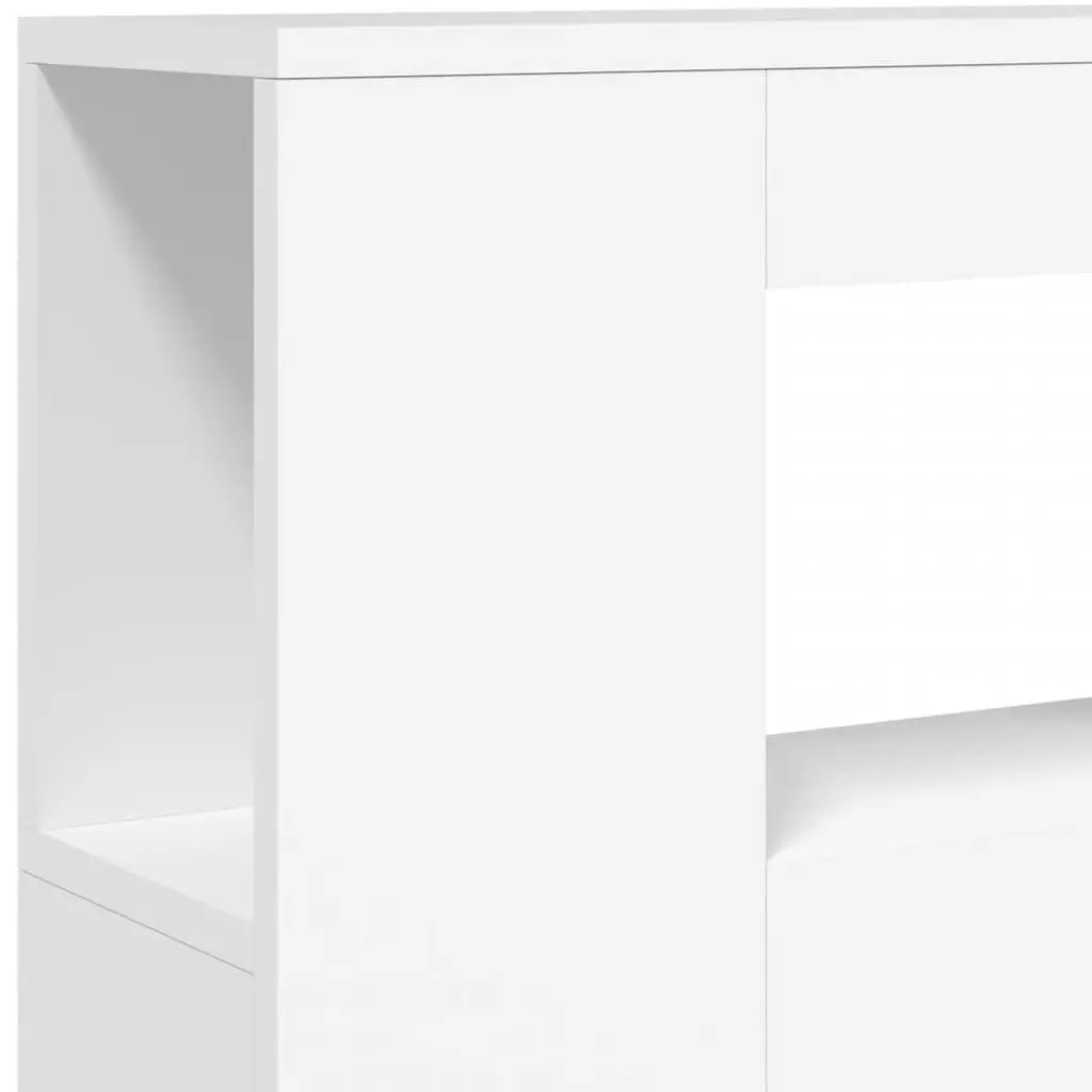 LED Headboard White 100cm Modern Engineered Wood with RGB Lights Wall Mount