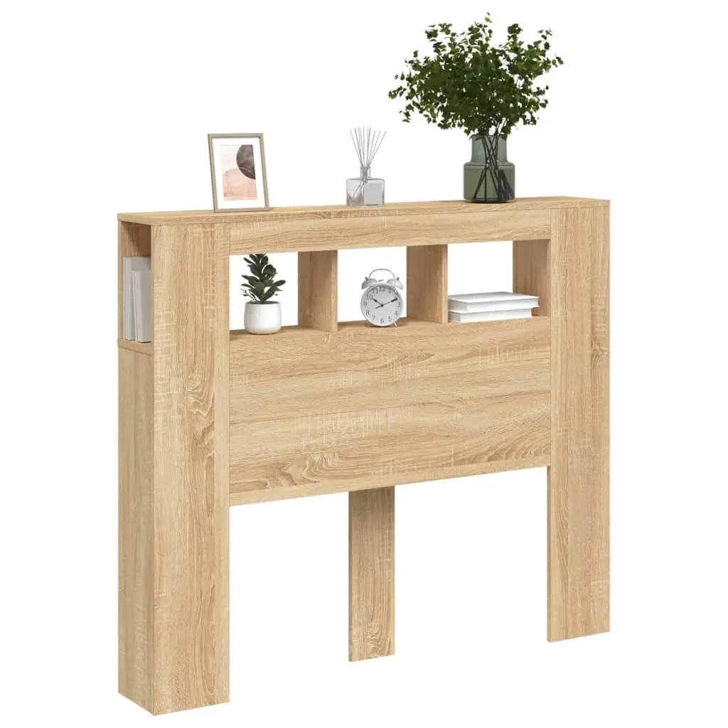 LED Headboard RGB LED Lights 120cm Engineered Wood Modern Storage Display