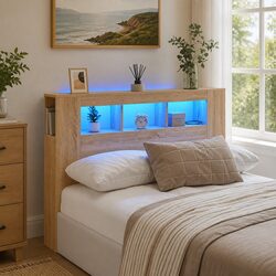 Friendly Brown LED Headboard 140 cm for Your Space