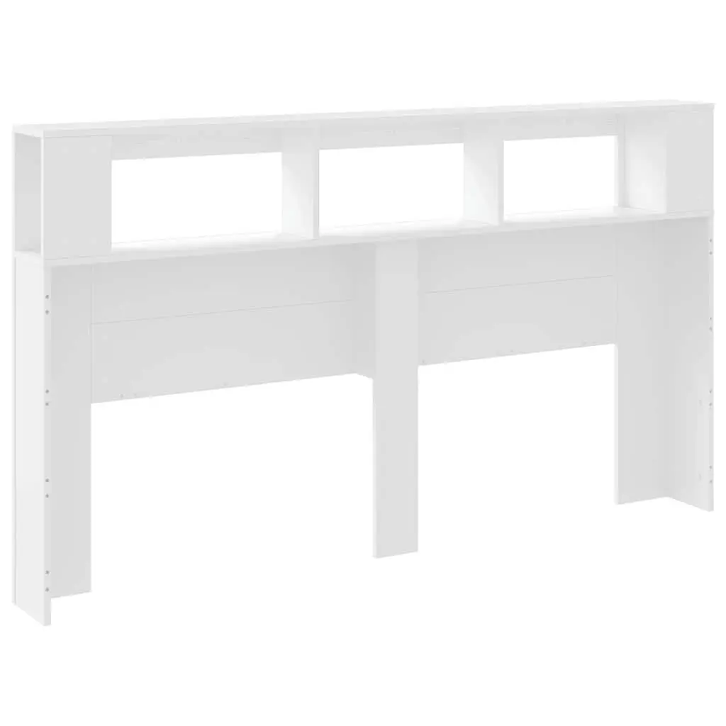 LED Headboard Modern White 180cm Engineered Wood RGB Lights Storage Top
