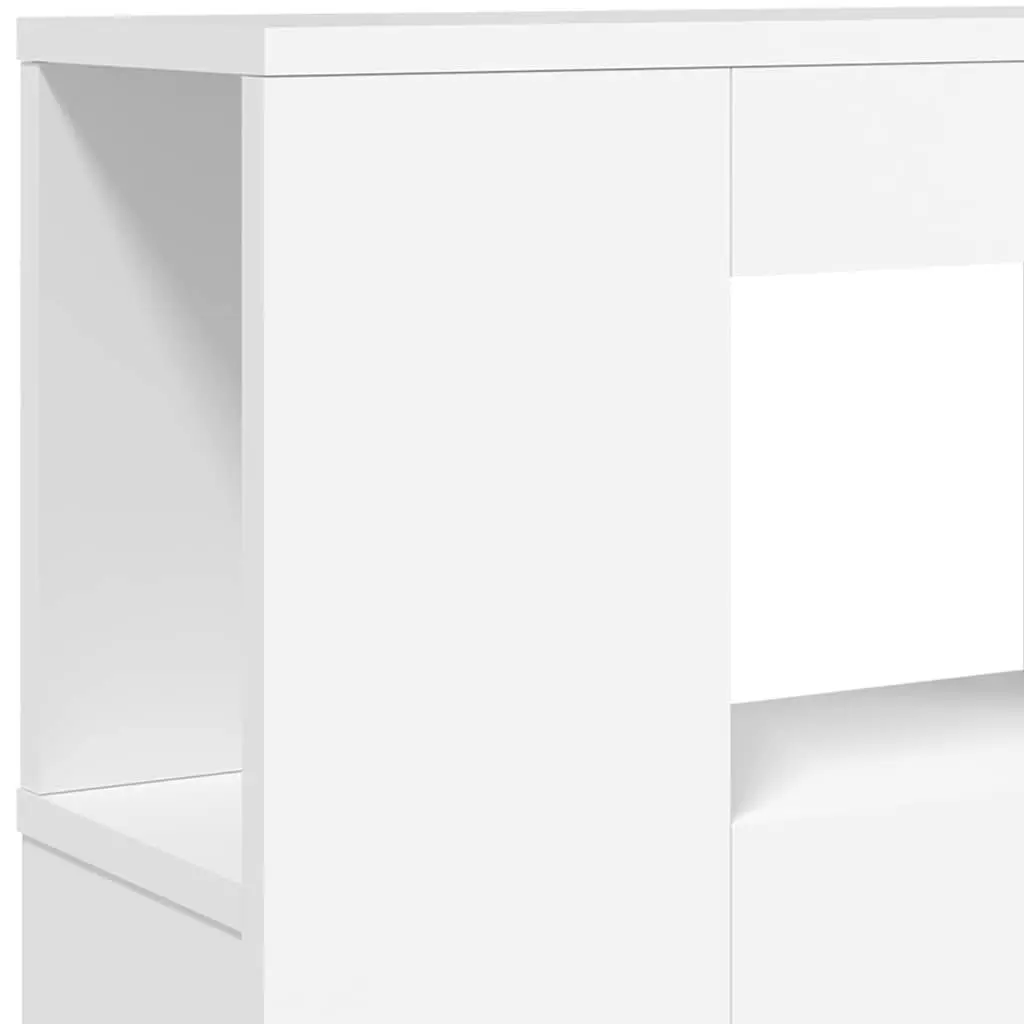 LED Headboard Modern White 180cm Engineered Wood RGB Lights Storage Top