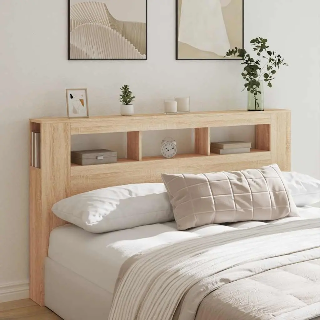 LED Headboard RGB Lighting 180cm Brown Engineered Wood