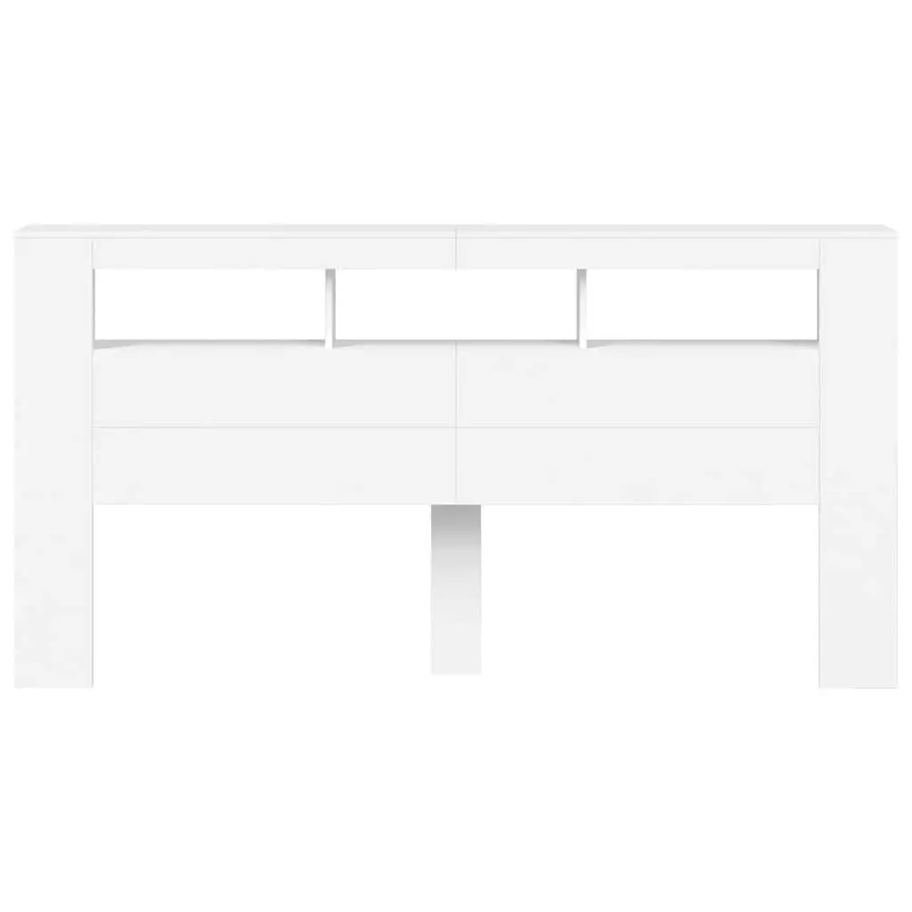 LED Headboard Modern White 200cm Engineered Wood with RGB Lights