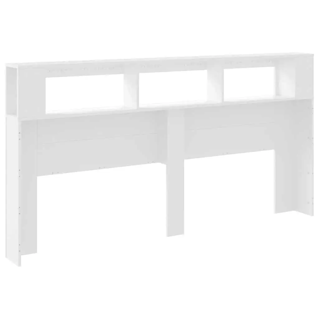 LED Headboard Modern White 200cm Engineered Wood with RGB Lights