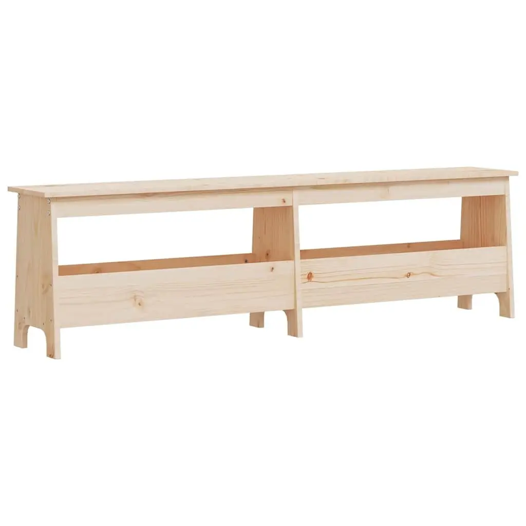 Storage Bench Solid Pine Wood Brown 160cm Entryway Furniture