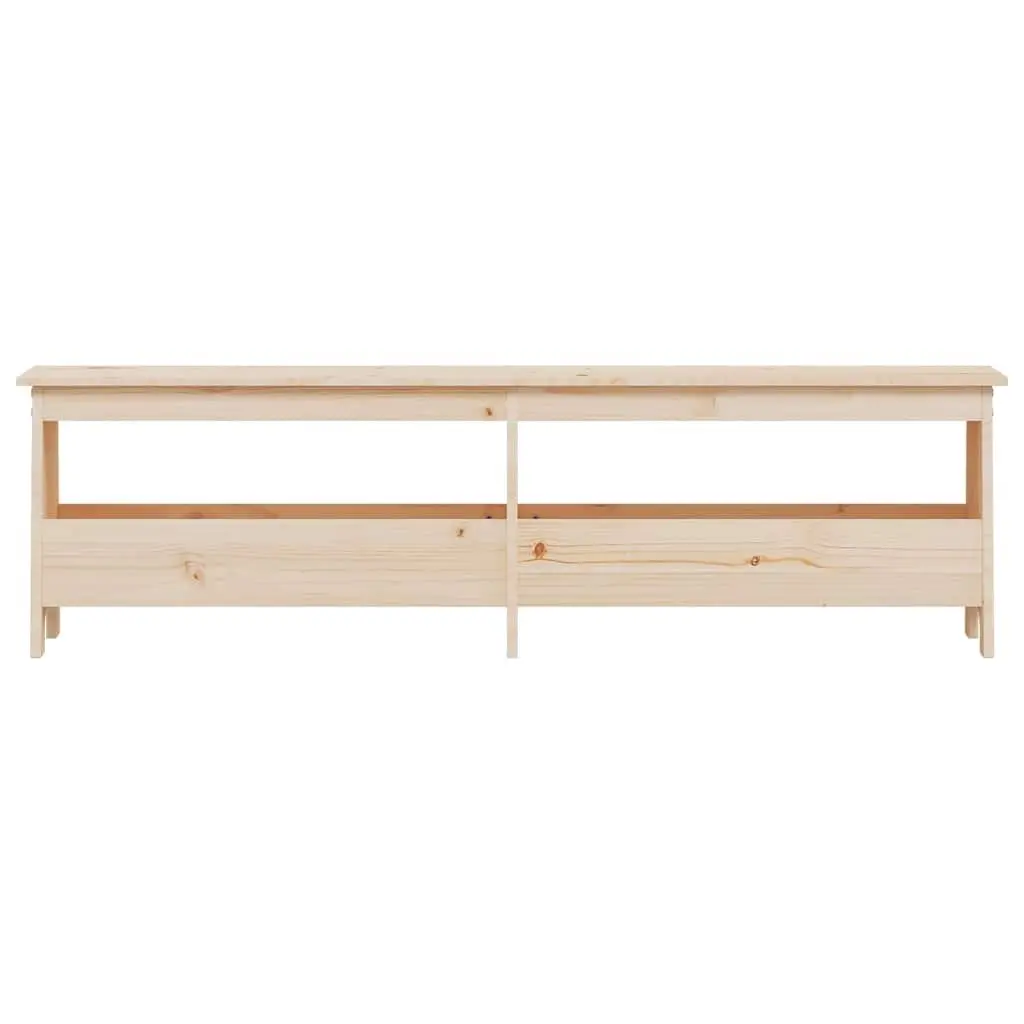 Storage Bench Solid Pine Wood Brown 160cm Entryway Furniture