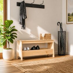 Your Entryway’s Best Friend: Brown Solid Wood Hall Bench 100x28x45cm