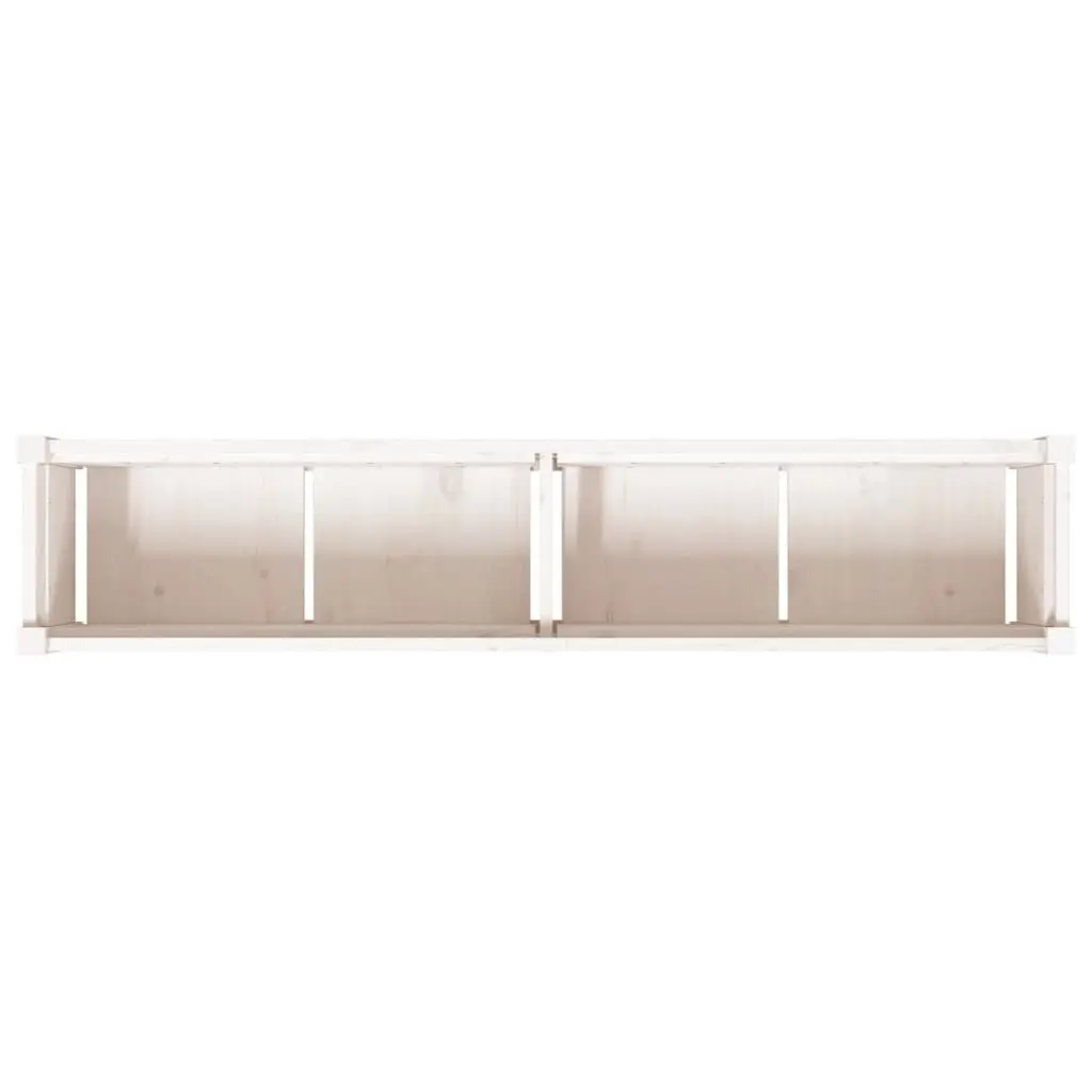 Garden Planter Box White Solid Pine Wood Outdoor 150 x 31 x 31 cm