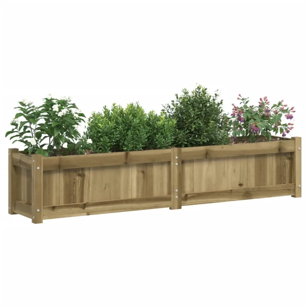 Wooden Garden Planters Impregnated Pine Wood 2 pcs Outdoor Flower Pots