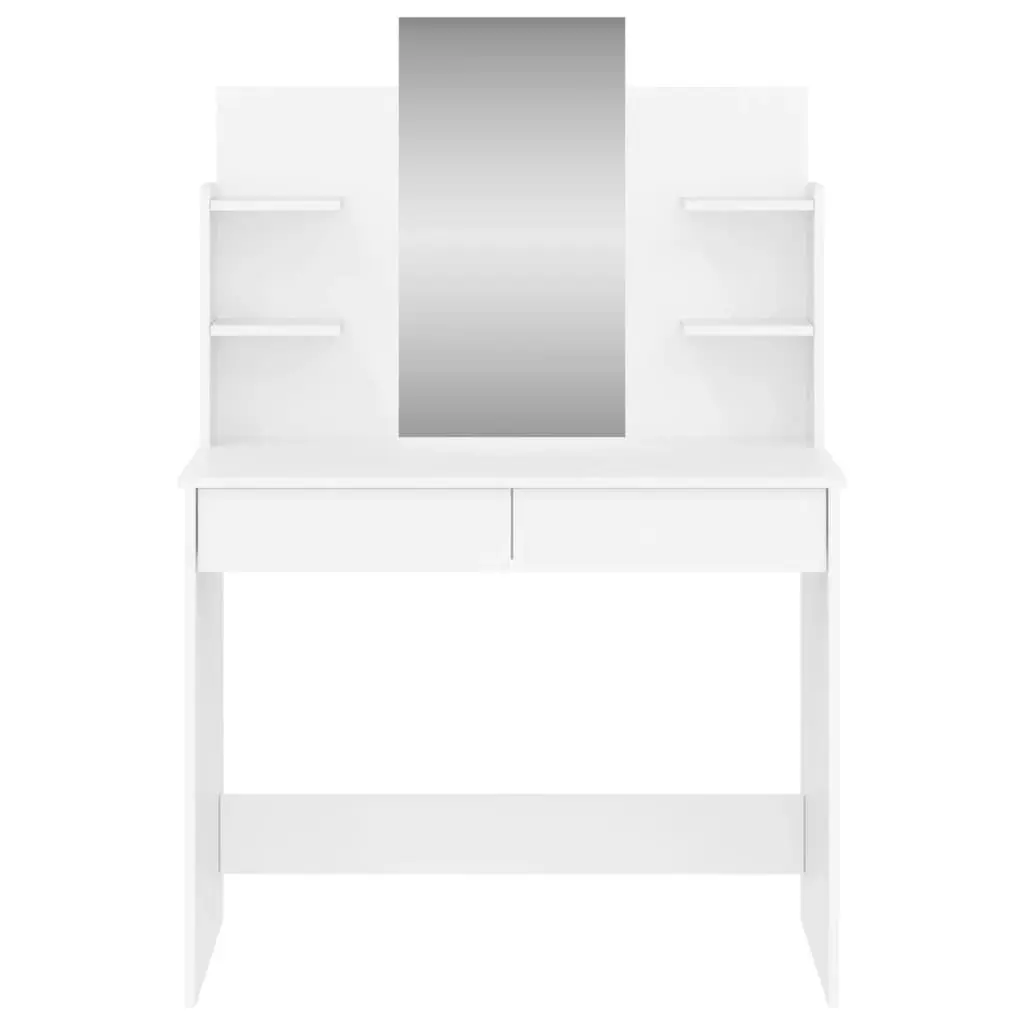 Dressing Table with Mirror White Engineered Wood 96W x 39D x 142H cm