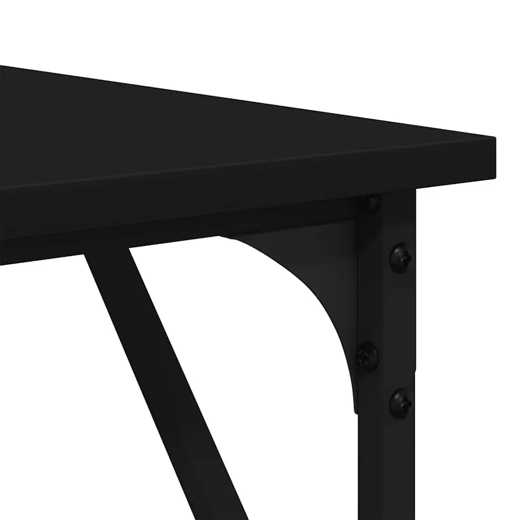 L-Shaped Office Desk Black Corner Writing Table 149 x 149 x 75 cm
