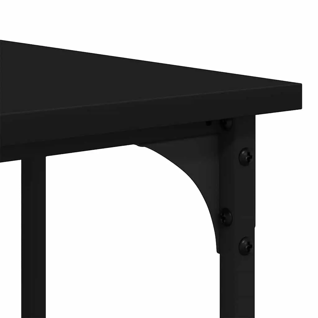 L-Shaped Corner Desk with Shelves Storage Black Office Computer Writing Table