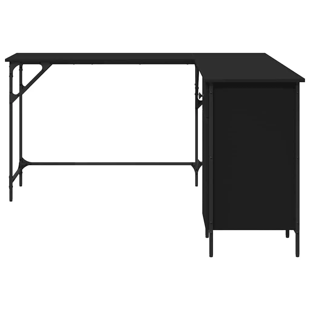 Black L-Shaped Office Desk
