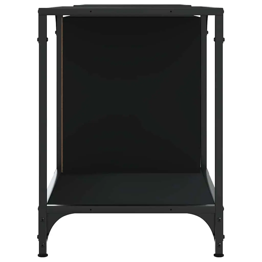 TV Cabinet Black Engineered Wood Media Stand Unit Adjustable Width Shelves Storage Console 153 x 37 x 50 cm