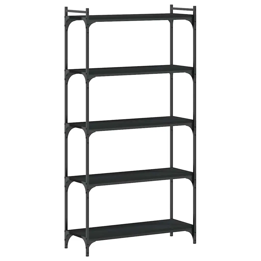 5-Tier Black Bookcase
