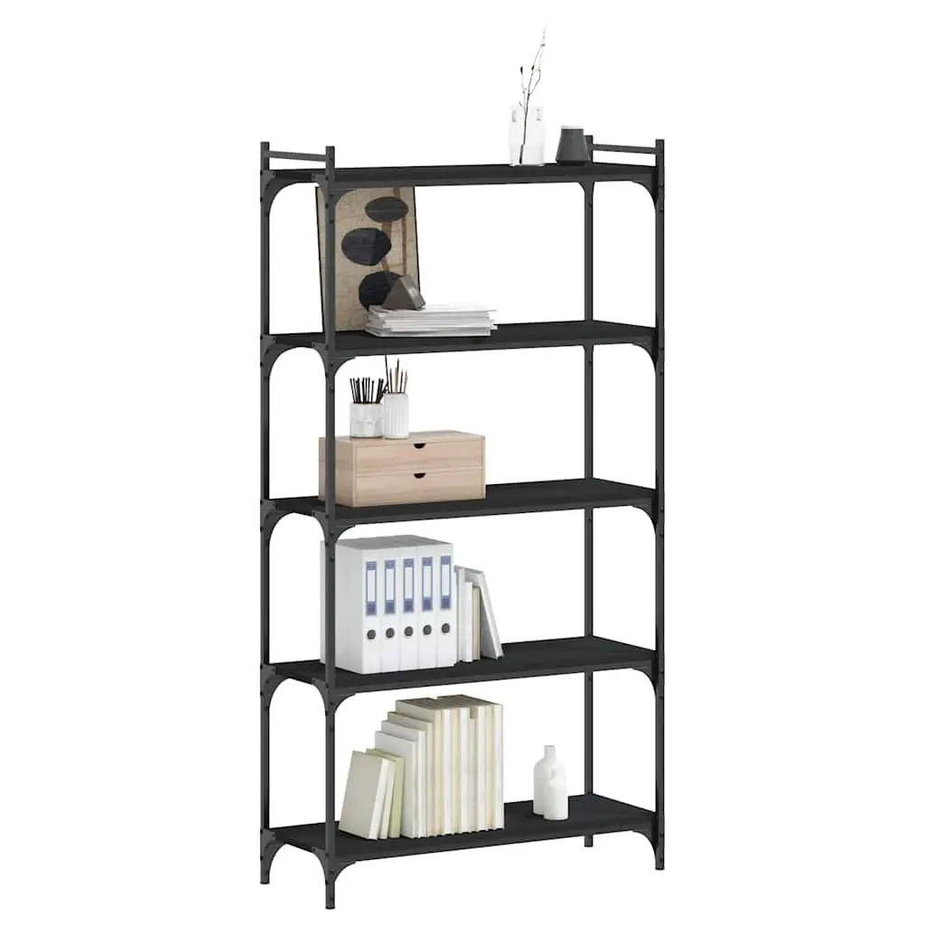 5-Tier Black Bookcase