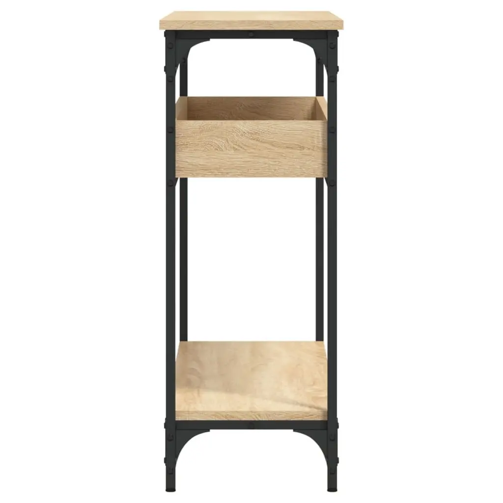 Console Table with Shelf Engineered Wood Brown 100cm W x 29cm D x 75cm H