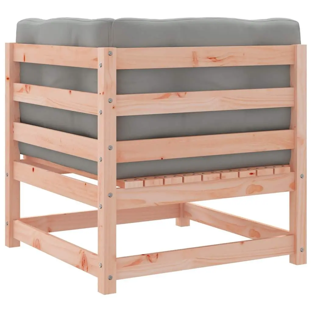 Outdoor Sectional Sofa 2 pcs Corner Garden Seating Brown Wood Patio Furniture