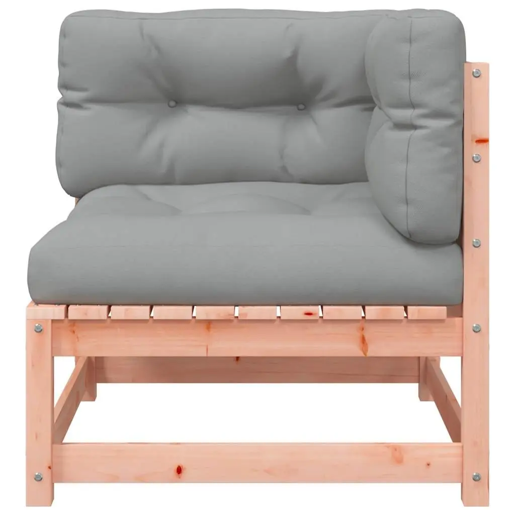 Outdoor Sectional Sofa 2 pcs Corner Garden Seating Brown Wood Patio Furniture