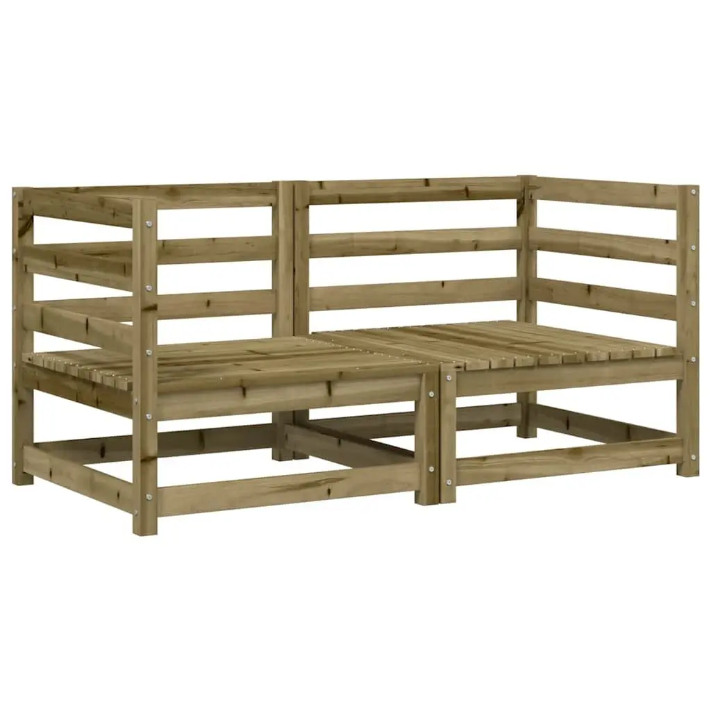 Outdoor Corner Garden Sofa Modular 2 Piece Brown Wooden Seating