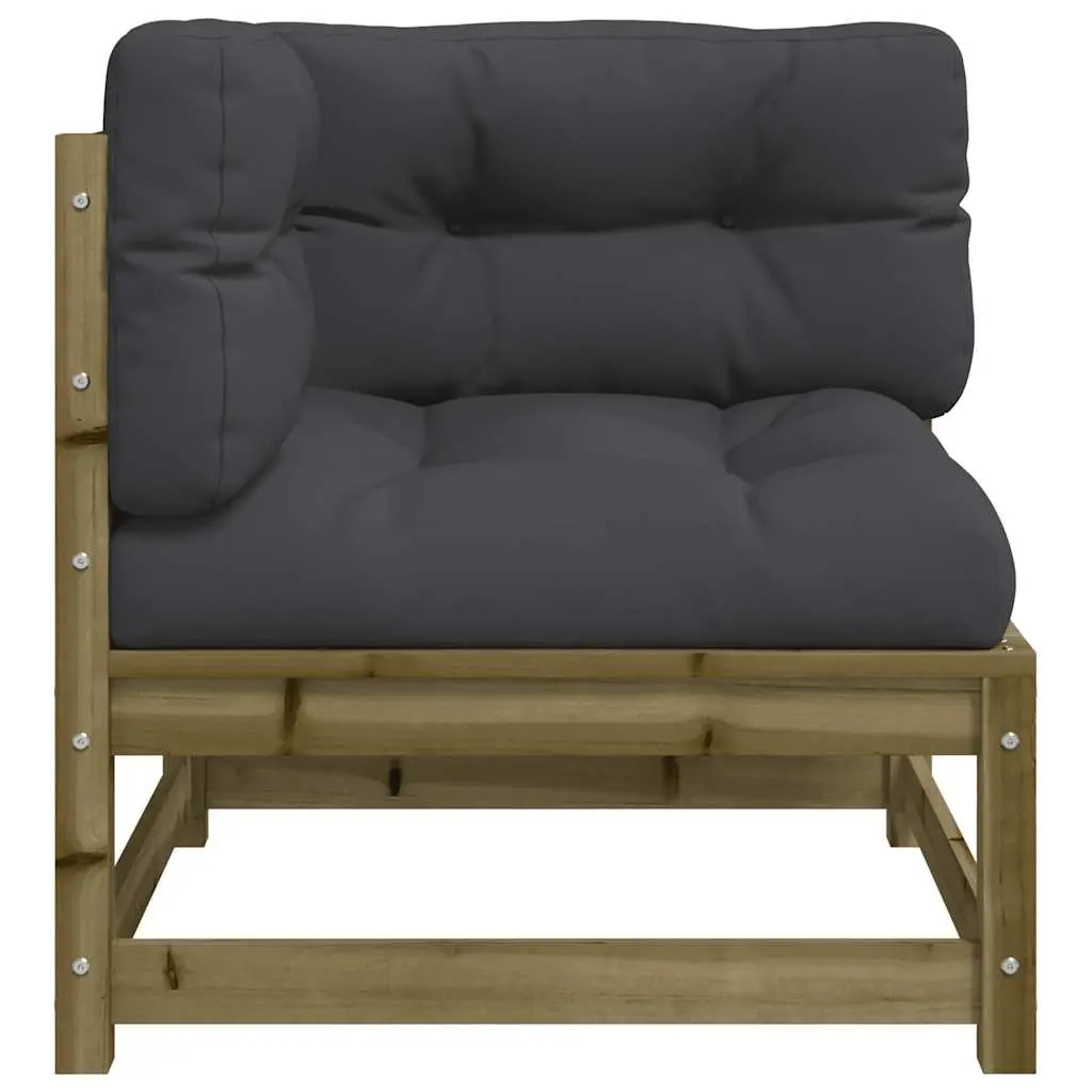 Outdoor Corner Garden Sofa Modular 2 Piece Brown Wooden Seating
