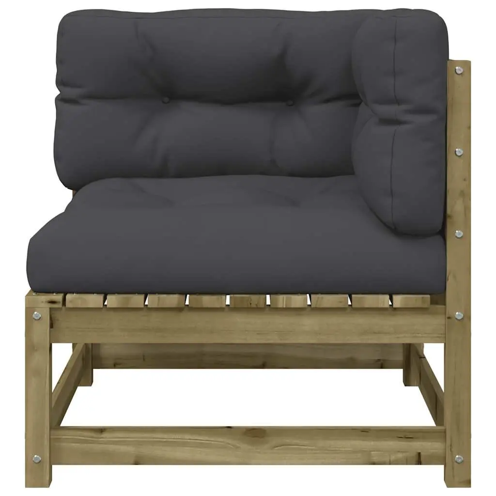 Outdoor Corner Garden Sofa Modular 2 Piece Brown Wooden Seating