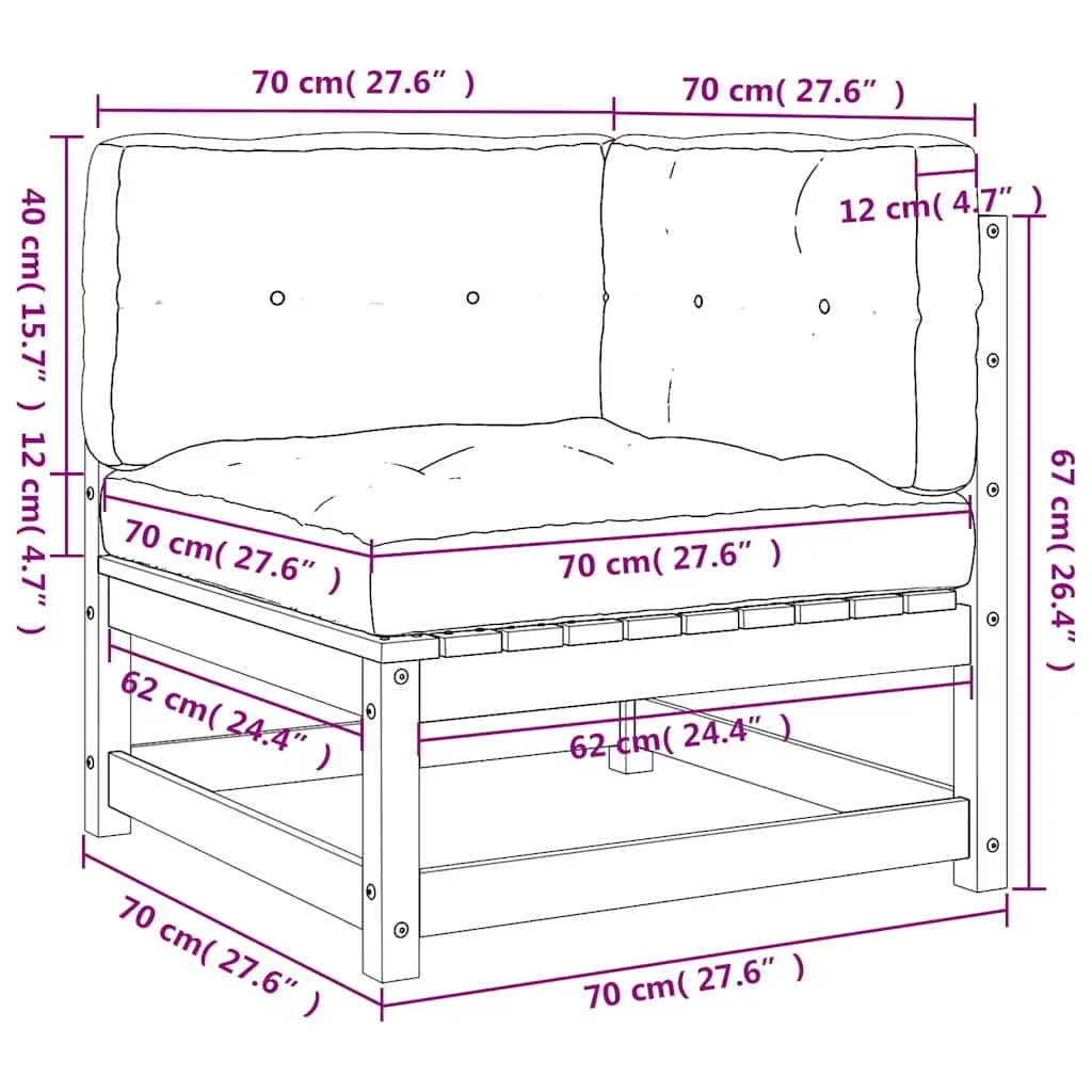 Outdoor Corner Garden Sofa Modular 2 Piece Brown Wooden Seating