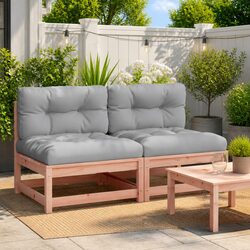 Outdoor Sectional Sofa Unit Armless 2pcs with Cushions Garden Patio Seating