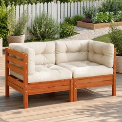 Friendly Outdoor Sectional Corner Sofa - 2 Piece Set in Brown