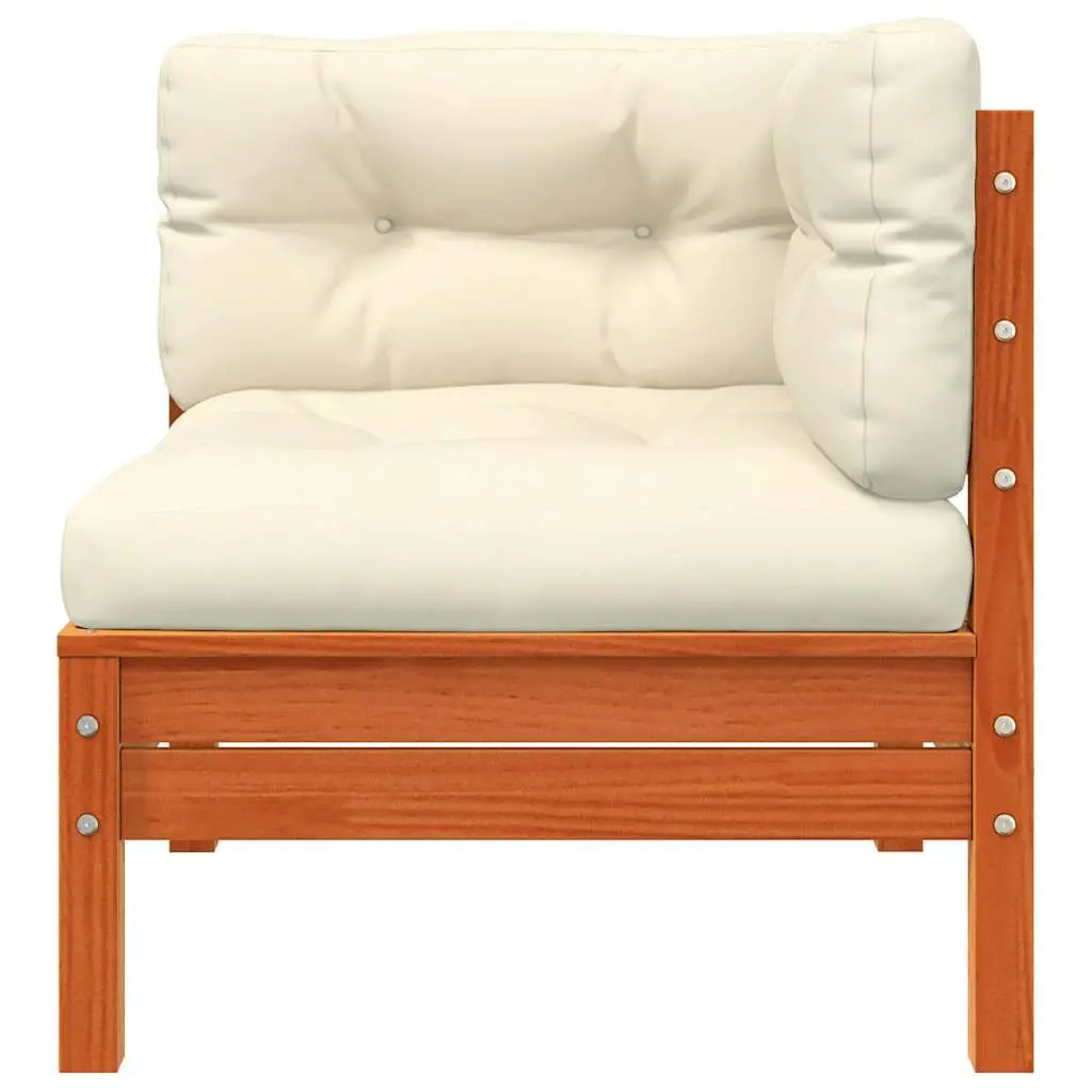 Outdoor Sectional Sofa Corner Unit 2pcs Garden Patio Furniture Brown Solid Wood